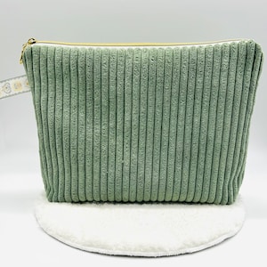 Große Kosmetiktasche aus Cord, Kosmetikbeutel, Kosmetiktasche, Schminke, Aufbewahrung, Kulturtasche, Kulturbeutel, Hygienetasche