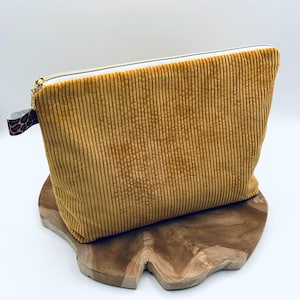 Große Kosmetiktasche aus Cord, Kosmetikbeutel, Kosmetiktasche, Schminke, Aufbewahrung, Kulturtasche, Kulturbeutel, Hygienetasche