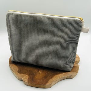 Große Kosmetiktasche aus Cord, Kosmetikbeutel, Kosmetiktasche, Schminke, Aufbewahrung, Kulturtasche, Kulturbeutel, Hygienetasche