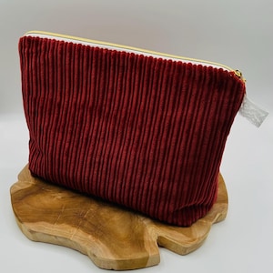 Große Kosmetiktasche aus Cord, Kosmetikbeutel, Kosmetiktasche, Schminke, Aufbewahrung, Kulturtasche, Kulturbeutel, Hygienetasche
