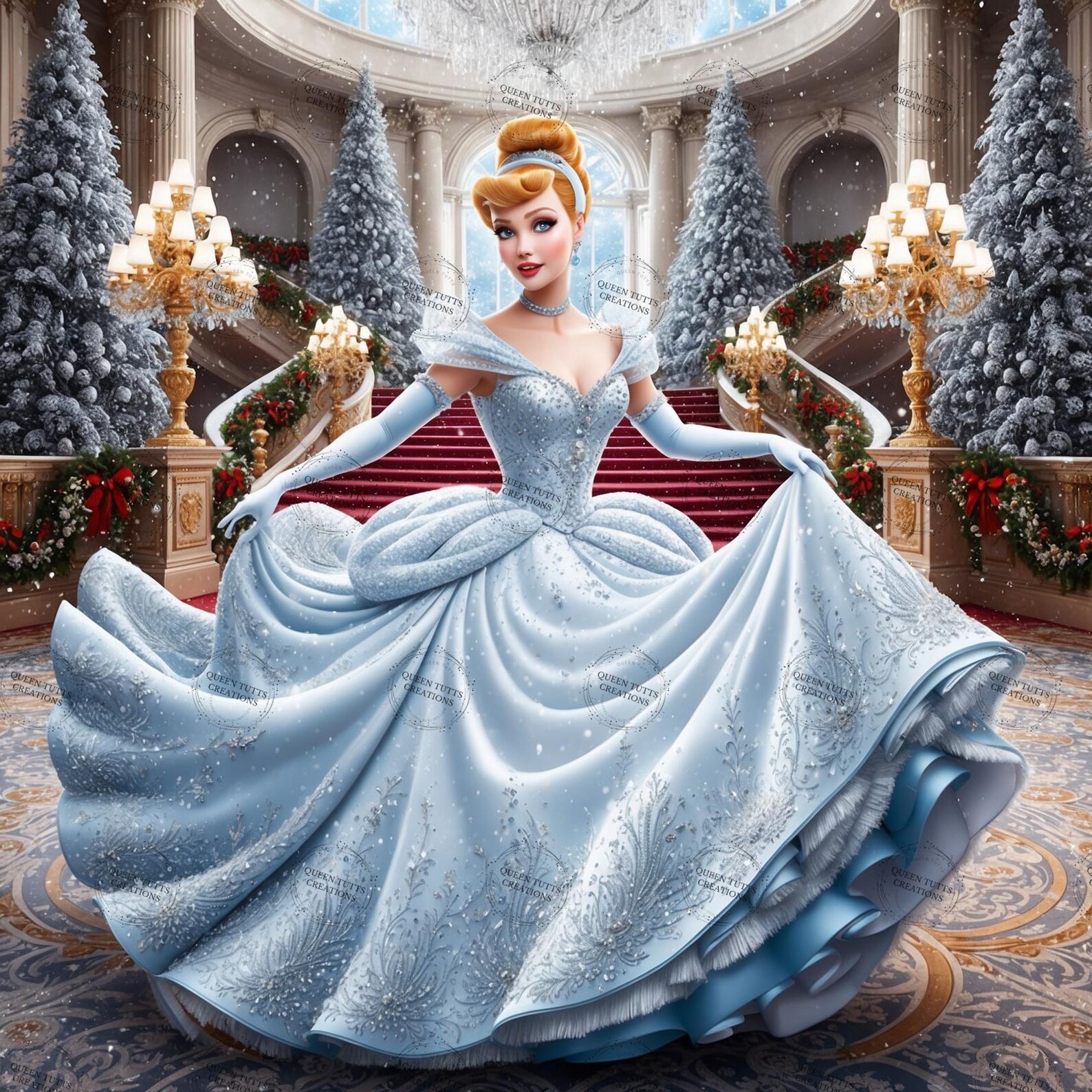 Digital Princess Wrap, Princess Wrap, Christmas Princess Wrap - Etsy