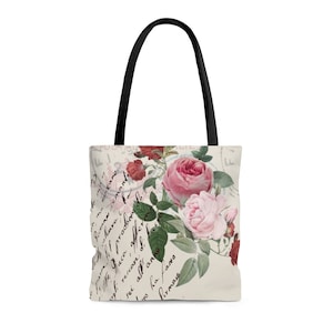 Bolsa tote com estampa de cartão postal italiano antigo, bolsa vintage com rosas, chique gasto, mochila, bolsa de transporte, organize seu dia!