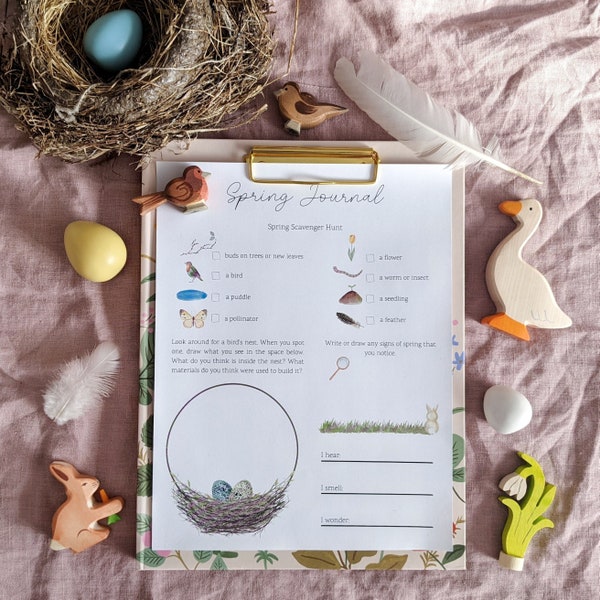 Spring Nature Journal Page | Printable PDF Instant Download | Nature Schooling + Wildschooling & Homeschooling | Seasonal Nature Journaling