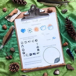 Nature Walk Journal Page | Printable PDF Instant Download | Nature Schooling + Wildschooling & Homeschooling | Nature Journaling