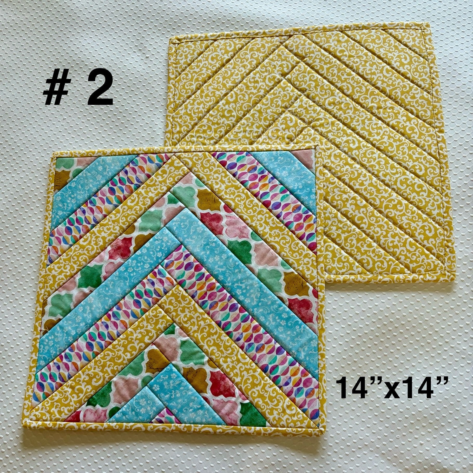 Quilted Summer Placemat Sets and Individual Table Mats Made With Soft