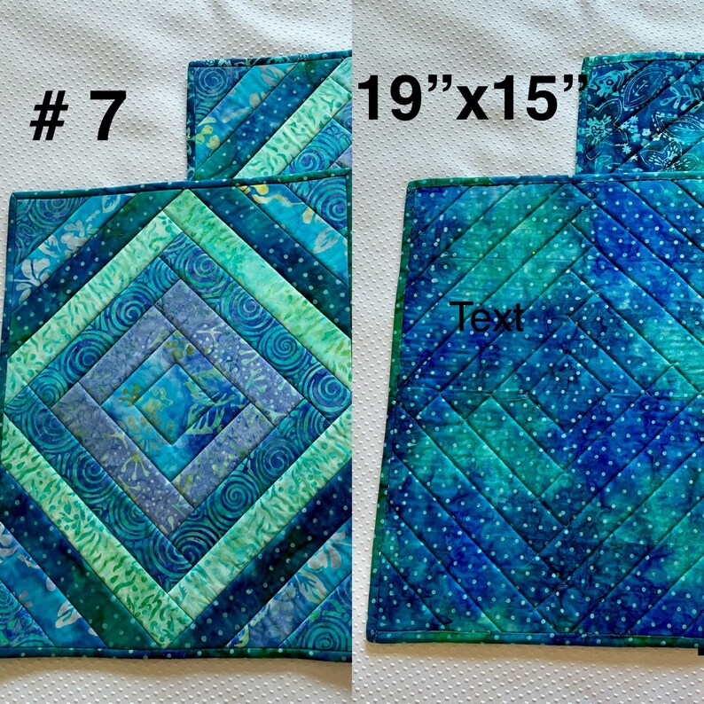 Quilted Summer Placemat Sets and Individual Table Mats Made With Soft