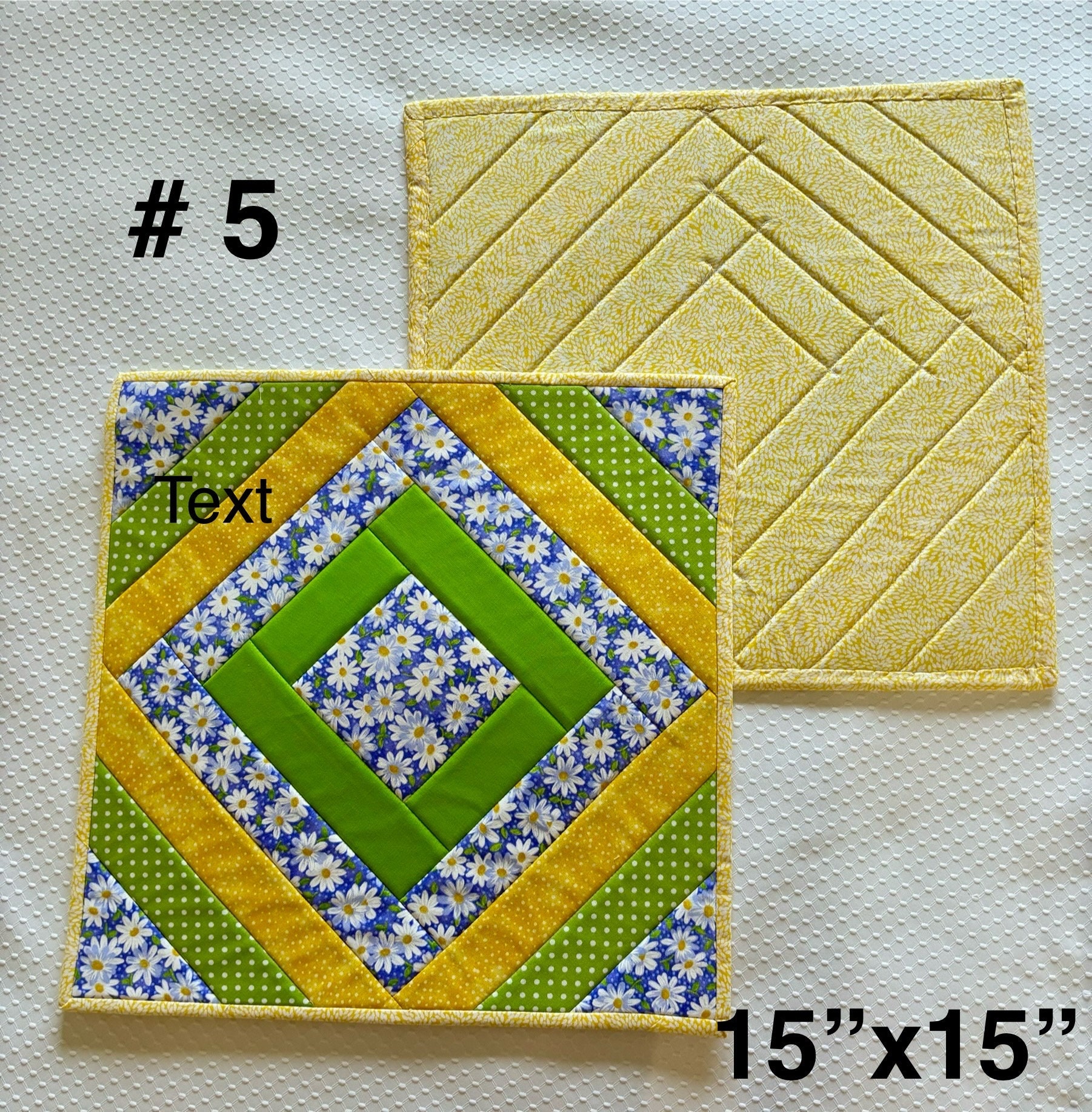 Quilted Summer Placemat Sets and Individual Table Mats Made With Soft