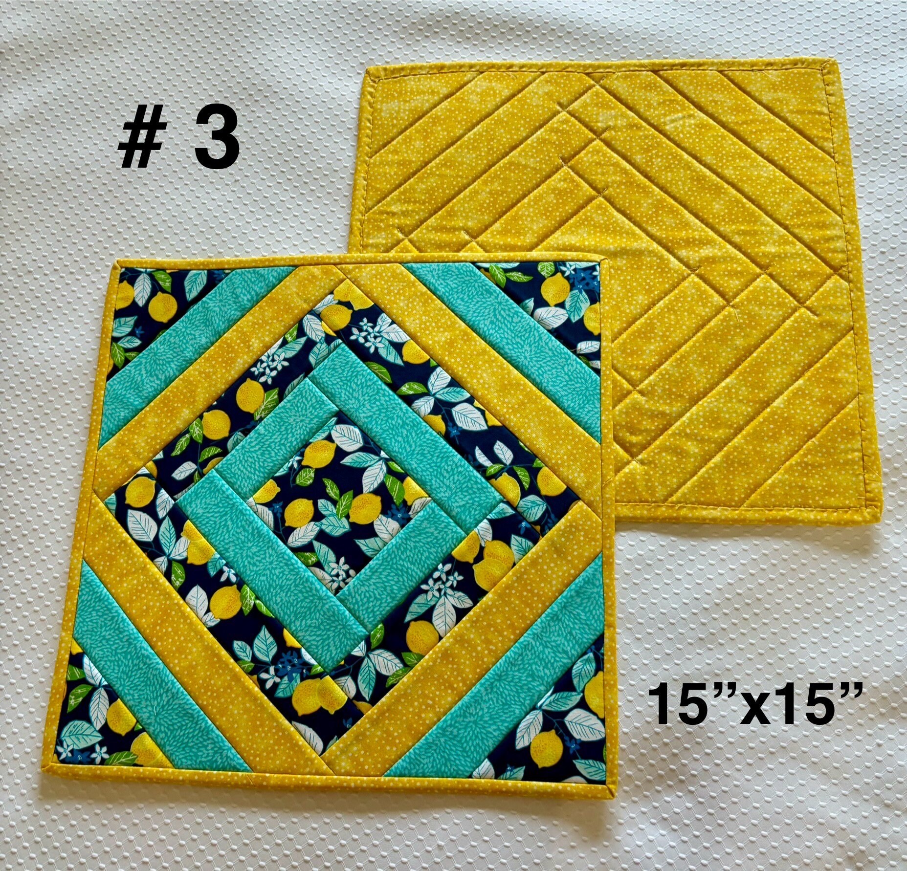Quilted Summer Placemat Sets and Individual Table Mats Made With Soft