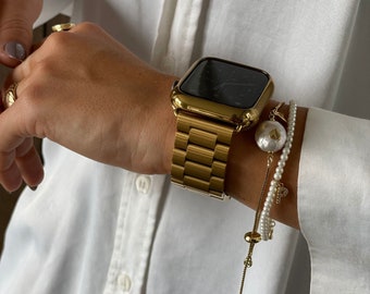 apple watch gold and silver band
