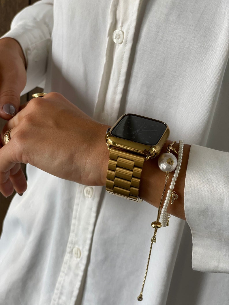 Gouden Apple Watch Band 45mm 44mm 42mm 41mm 40mm 38mm Apple | Etsy Nederland