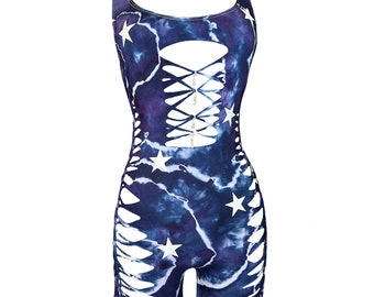 Space Cowgirl Braided Romper / Festival Outfit / Rave Outfit / Rave Bodysuit
