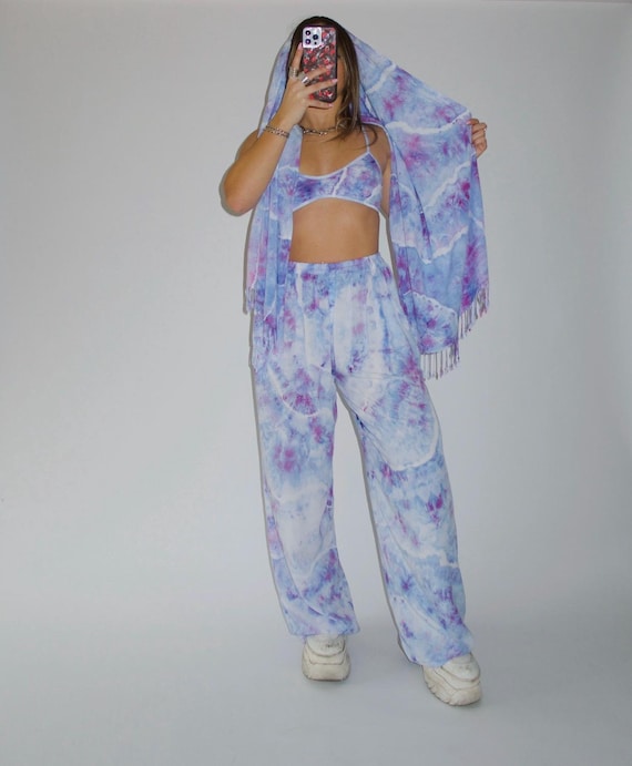Wisteria Tie Dye Pashmina / Festival Pashmina / Rave Pashmina / Festival Outfit / Rave Outfit