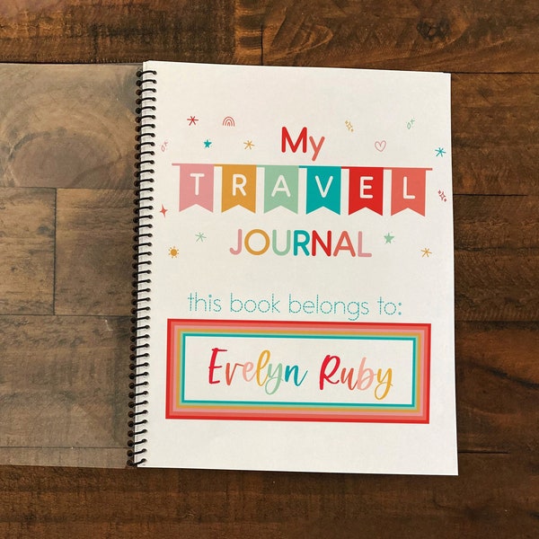 Kids Travel Journal, Colorful Travel Journal For Kids