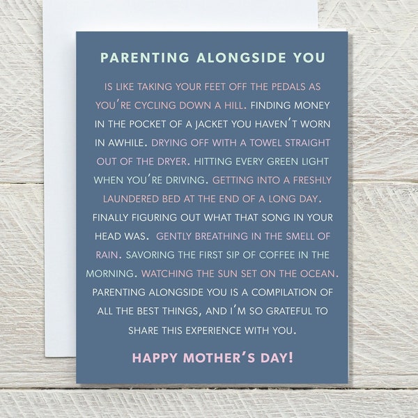 Parenting Alongside You Mother's Day Card for Wife