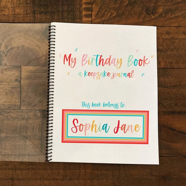 Birthday Memory Book, Birthday Journal, Birthday Interview Book