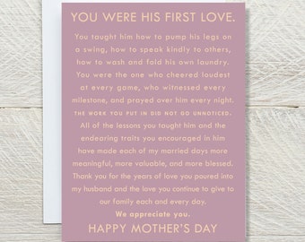 Sweet Mother-In-Law Mothers Day Greeting Card To Say Happy Mother's Day