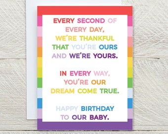 Dream Come True Birthday Card For Daughter or Son, First Birthday Card, Baby Birthday Card, Child Birthday Card