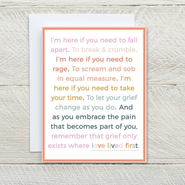 Love Lived First Sympathy Card, Thinking Of You Bereavement Card, Friendship, Miscarriage, Friendship Support, Pet Loss, Here For You