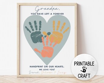 Personalized and Printable Forever Handprint Craft And Keepsake Gift For Grandpa