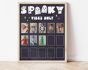 Halloween Family Photo Frame Printable – 15 Years Costume Memories, Spooky Wall Art, Digital Download