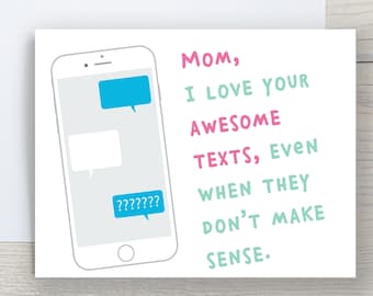 Awesome Texts Funny Mother's Day Card For Mom