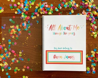 Printed School Memory Book PreK-12: All About Me Keepsake Journal