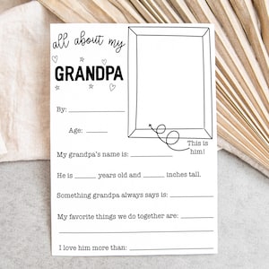 Alles über Opa Vatertagsgeschenk · Vatertag druckbar · Alles über Grand Printable