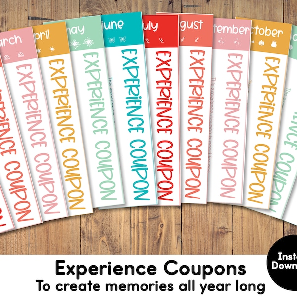 Printable Experience Coupon Book • Personalized Gift (PDF)