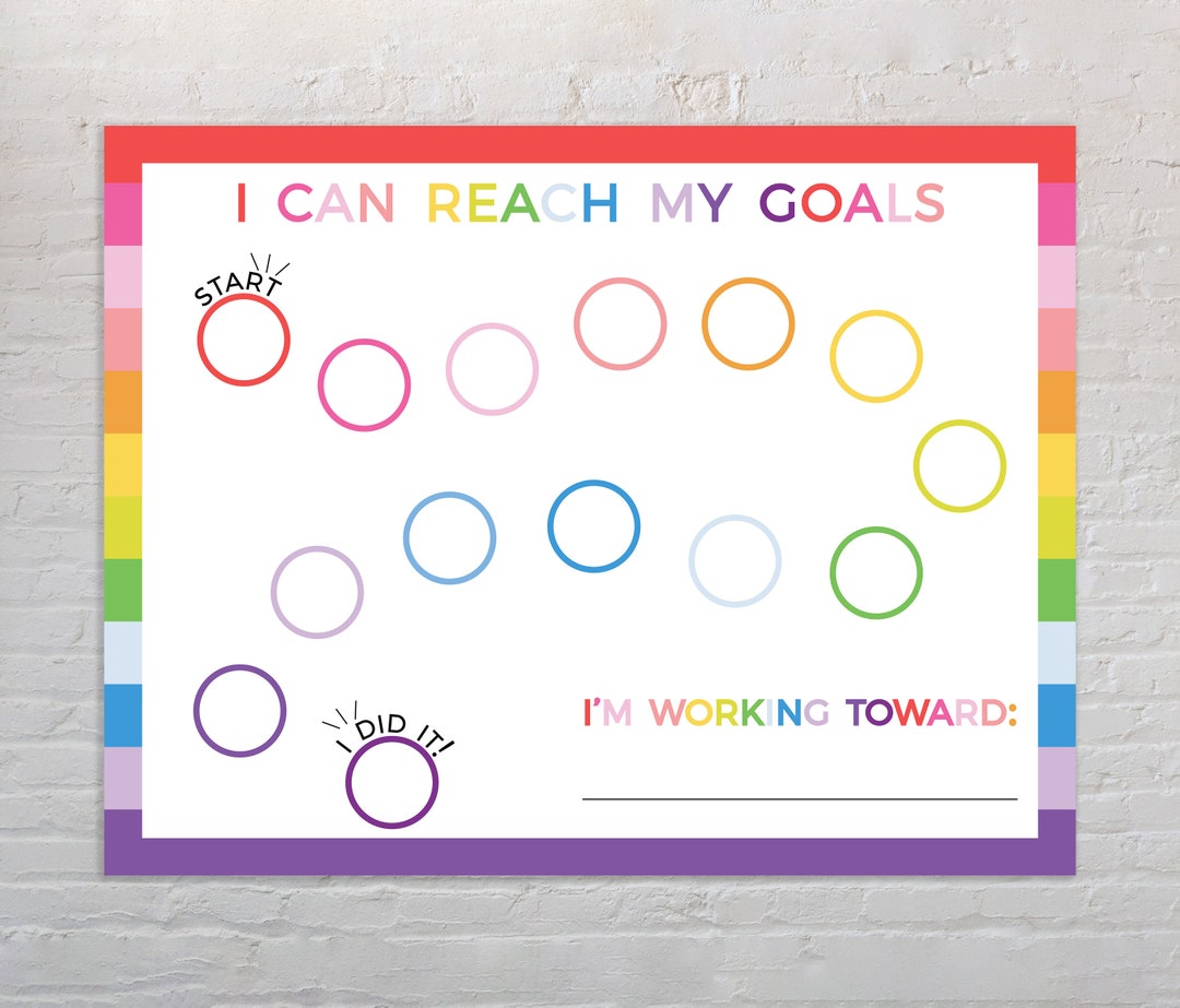 I Can Reach My Goals, Goal Chart, Kids Printable Rewards Chart, Chore ...