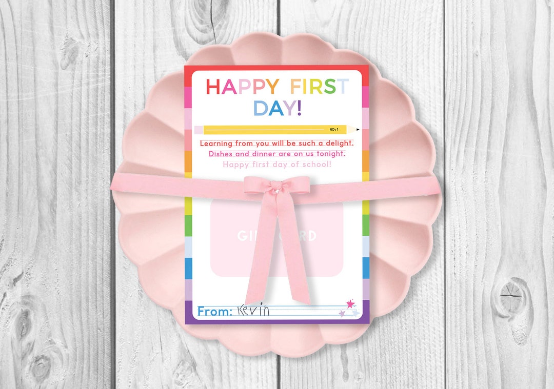 Back to School Teacher Gift · Printable Dinner Gift Card Holder · First ...
