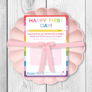 Cadeau pour la rentrée scolaire pour les enseignants · Porte-cartes cadeau imprimable pour le dîner · Étiquette pour la rentrée des classes · Cadeau de remerciement pour les enseignants · Téléchargement numérique
