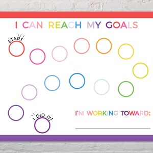 I Can Reach My Goals, Goal Chart, Kids Printable Rewards Chart, Chore ...