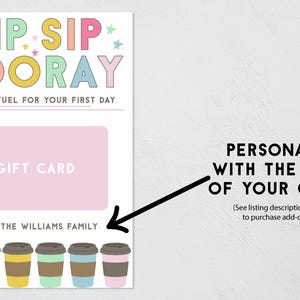 Printable Coffee Gift Card Holder | Back to School Teacher Gift image 5