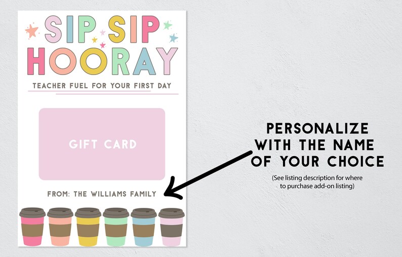 Printable Coffee Gift Card Holder | Back to School Teacher Gift image 5