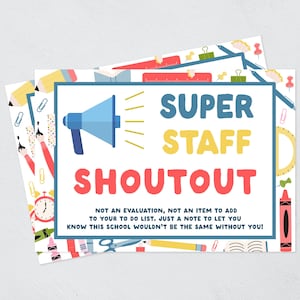 Super Staff Shoutout · Wertschätzung des Lehrers · Positive Schulkultur · Happy Mail · Lehrer Dankeschön · Lehrer Ermutigung