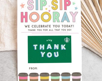 Teacher Appreciation Coffee Tag · Printable Staff Thank You