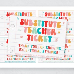 Ersatzlehrer-Eintrittskarte · Positive Klassenzimmerkultur · Happy Mail · Lehrerressource · Stellvertretung für Brag Tag
