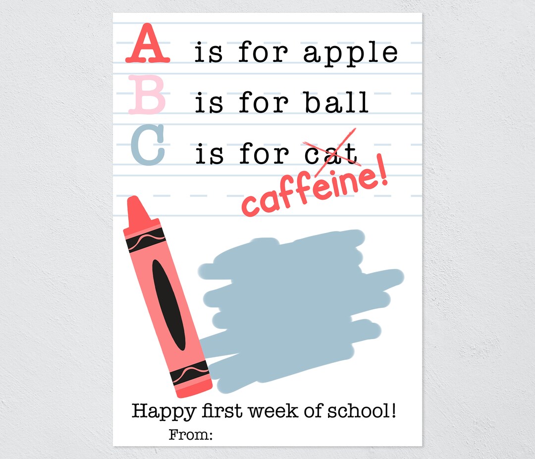 Back to School Teacher Gift · Printable Coffee Gift Card Holder · First ...