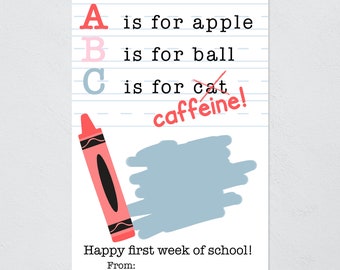 Cadeau pour la rentrée des classes pour les enseignants · Porte-cartes imprimable pour le café · Cadeau pour la rentrée des classes · Étiquette-cadeau Starbucks pour les enseignants