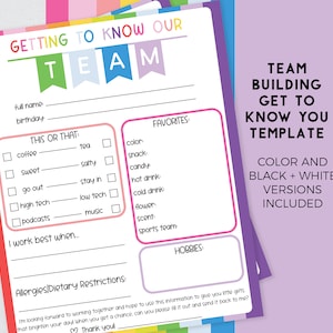 Get To Know Me Printable Perfect Gift Survey For Coworkers, Employees, And Staff Appreciation