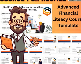 PLR Financial Literacy Course: Canva Editable Template, Resale Rights