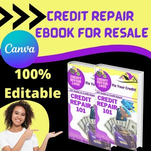 E-book sobre Reparo de Crédito PLR: Modelo de Revenda do Canva Pro (Download Digital)