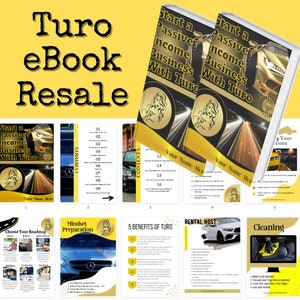 PLR/MRR Turo eBook for Resell Canva Editable Template| 100% Resale Rights| Turo Template| Canva Pro Editable eBook for Resale