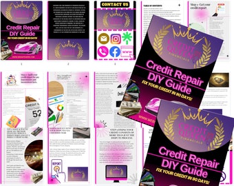 PLR- Canva Pro Template Credit Repair eBook, Canva Pro Editable, For Resale, DIY Credit Repair eBook, White label credit repair ebook resale
