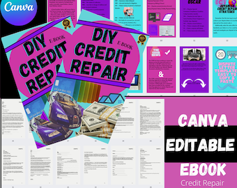 PLR Credit Repair E-Book- Canva Pro Template- DIY Credit Repair eBook for Resale| 100% Resale Rights| Canva Pro Template- PLR- Done for you