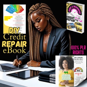 E-book de reparo de crédito faça você mesmo: Canva editável, para revenda (PLR)