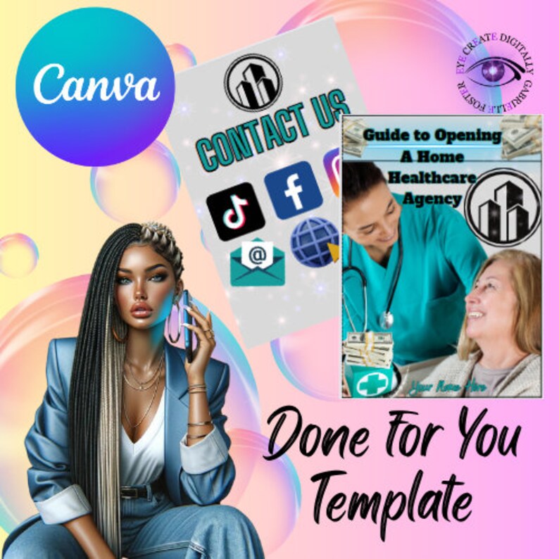 Home Healthcare Agency Guide: 37-Page Canva Pro Editable eBook (Resale Rights) image 1