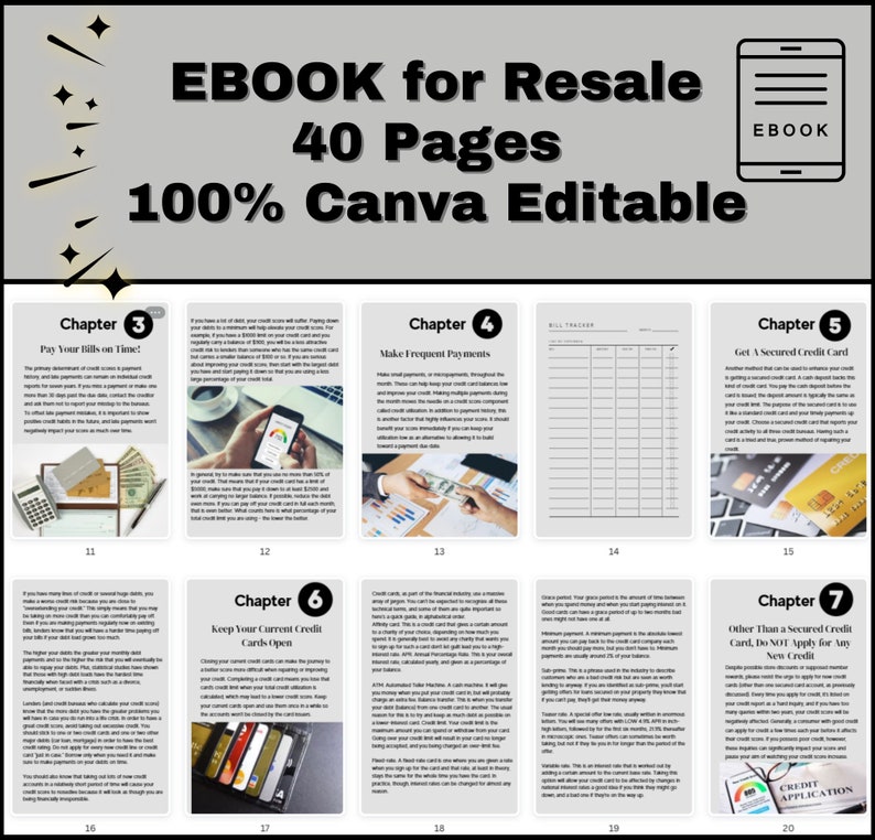 DIY Credit Repair Ebook: Canva Editable Template, Resale & White-label ...
