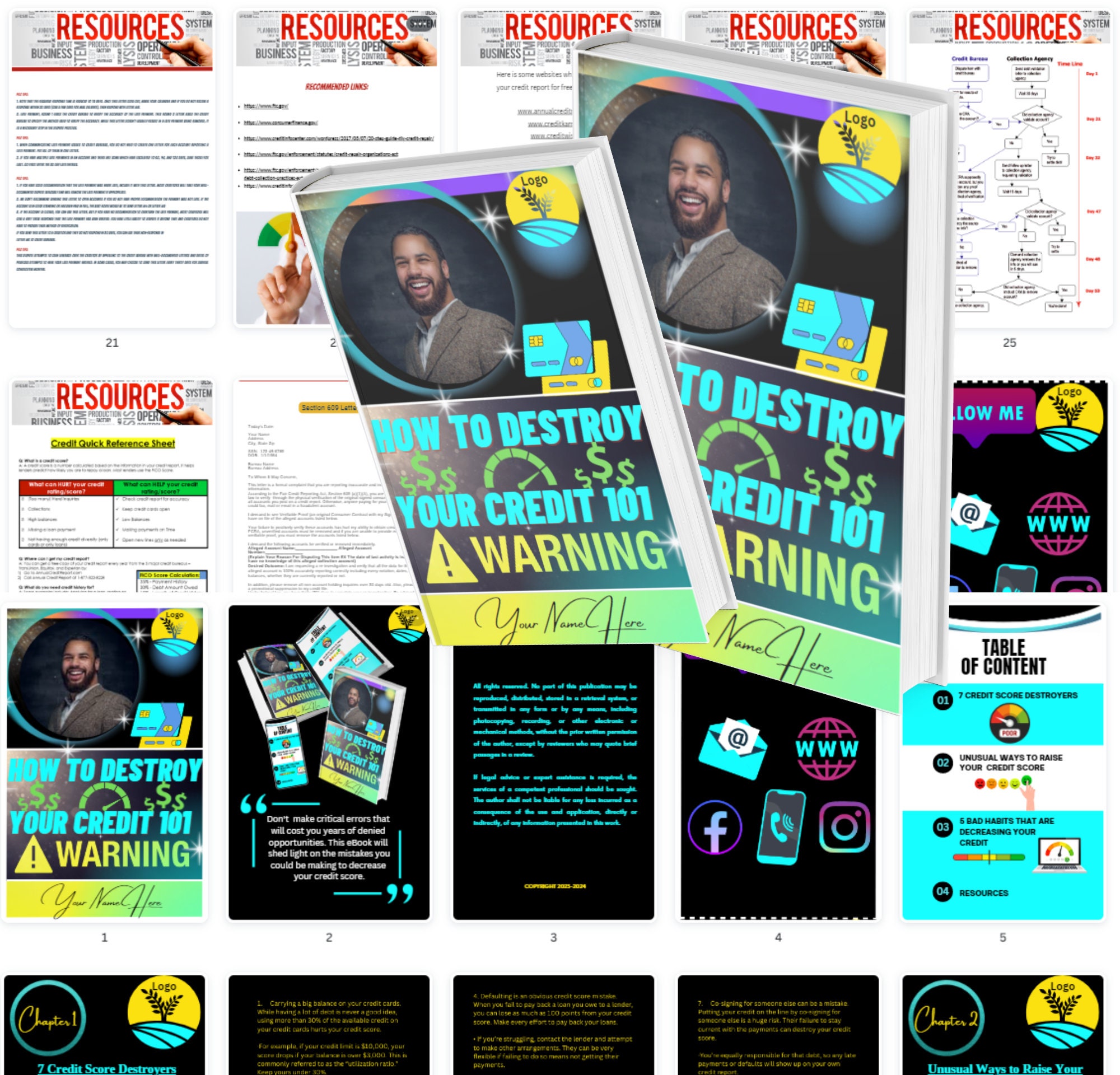 PLR Credit Repair Ebook: Canva Editable DIY Resale Workbook - Etsy