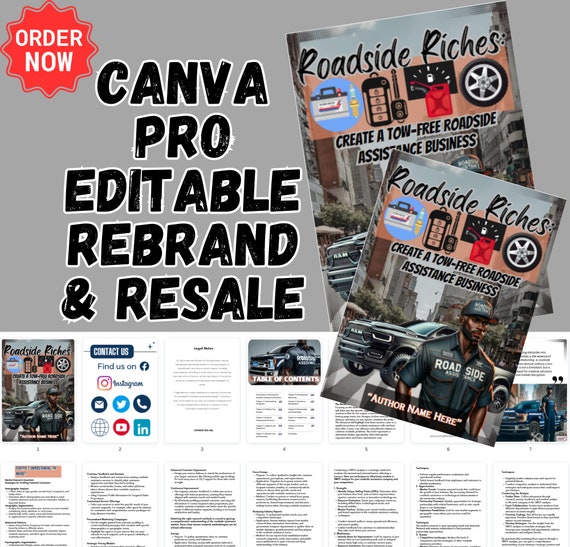 Roadside Assistance Business eBook: Canva Pro Template, Resale Rights